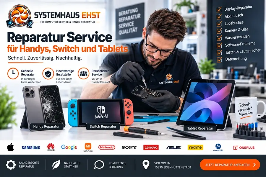 Reparatur Service für Smartphones, Tablets und weitere Geräte vom Systemhaus EHST