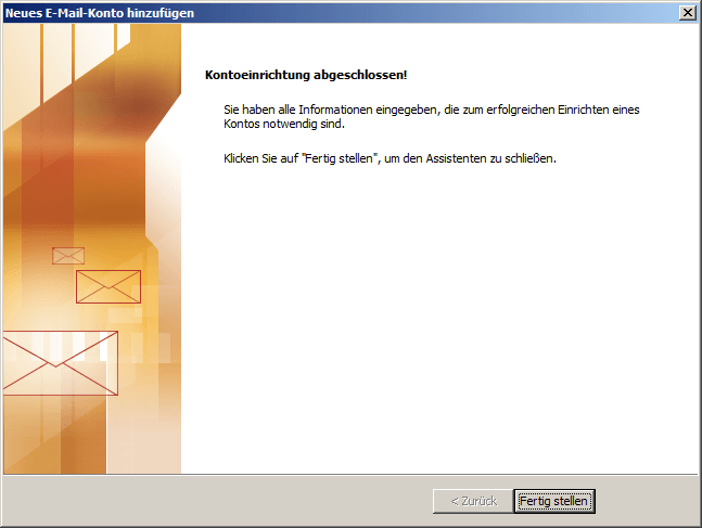 Microsoft Outlook 2007 POP3 Einrichtung Step 8