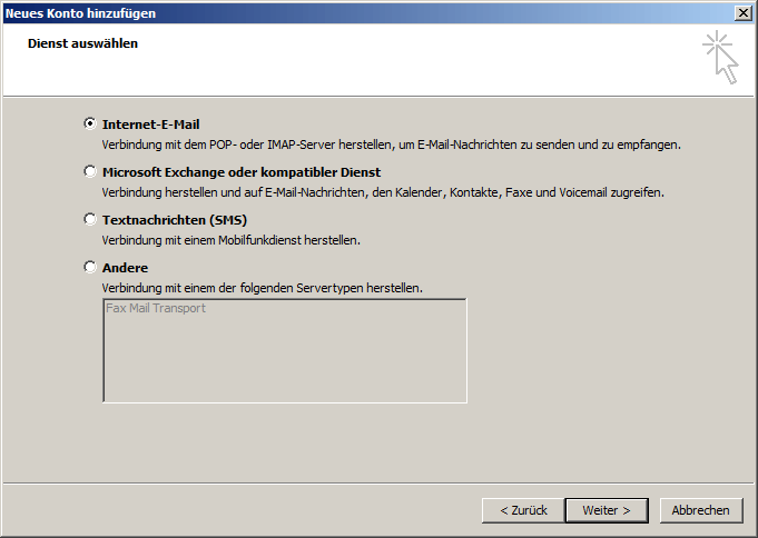 Microsoft Outlook 2010 POP3 Einrichtung Step 3