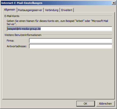 Microsoft Outlook 2010 POP3 Einrichtung Step 5