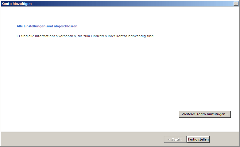 Microsoft Outlook 2013 IMAP Einrichtung Step 7